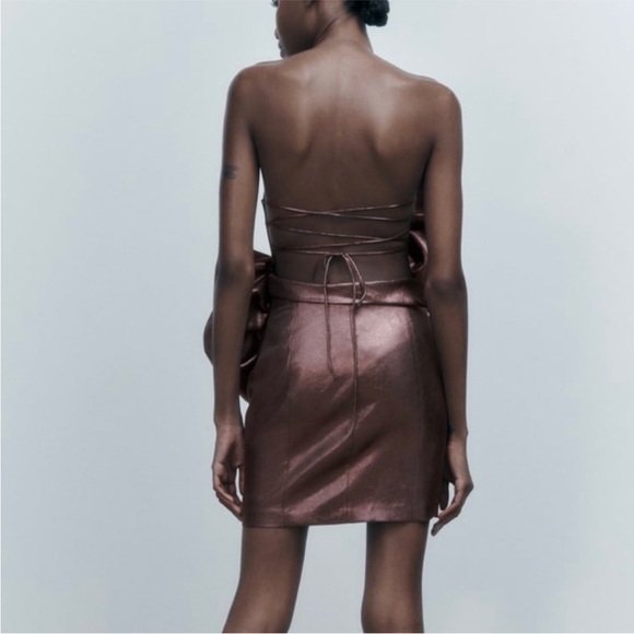 NWOT Zara Voluminous Statement Flower Dress in Pale Pink - Picture 9 of 16